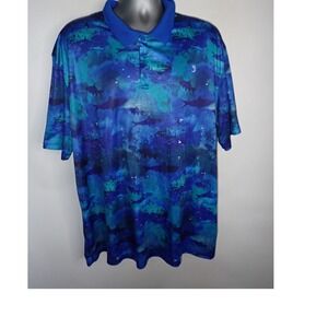 Reel Legends Men's Freeline Shark All Over Print Performance Polo Shirt XXL